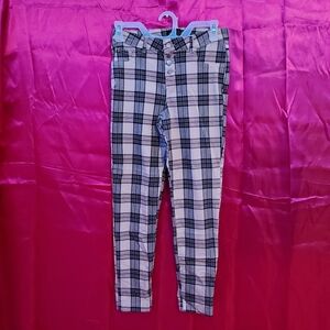 Plaid Low Rise Pants